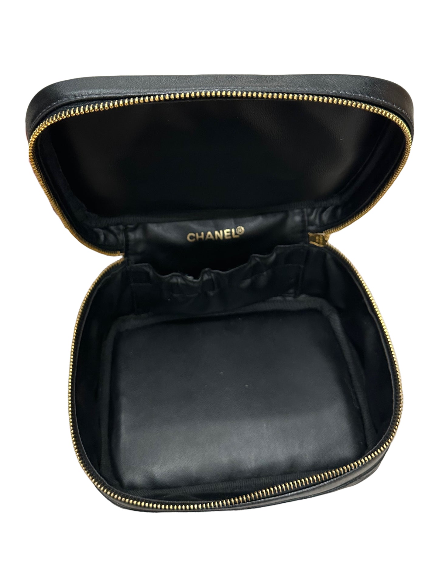 Chanel Black Calfskin Duo-tone Vanity