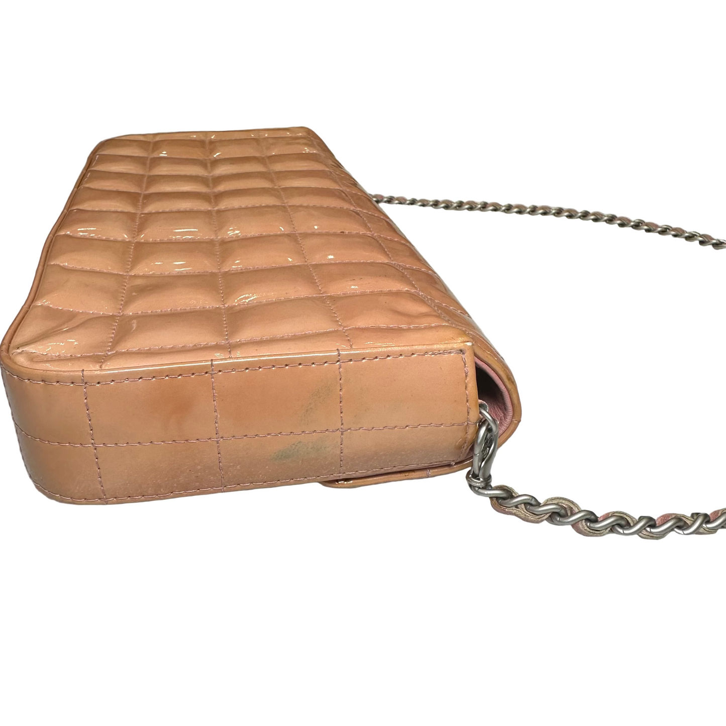 Chanel Peach Orange Patent Chocolate Bar Half Flap