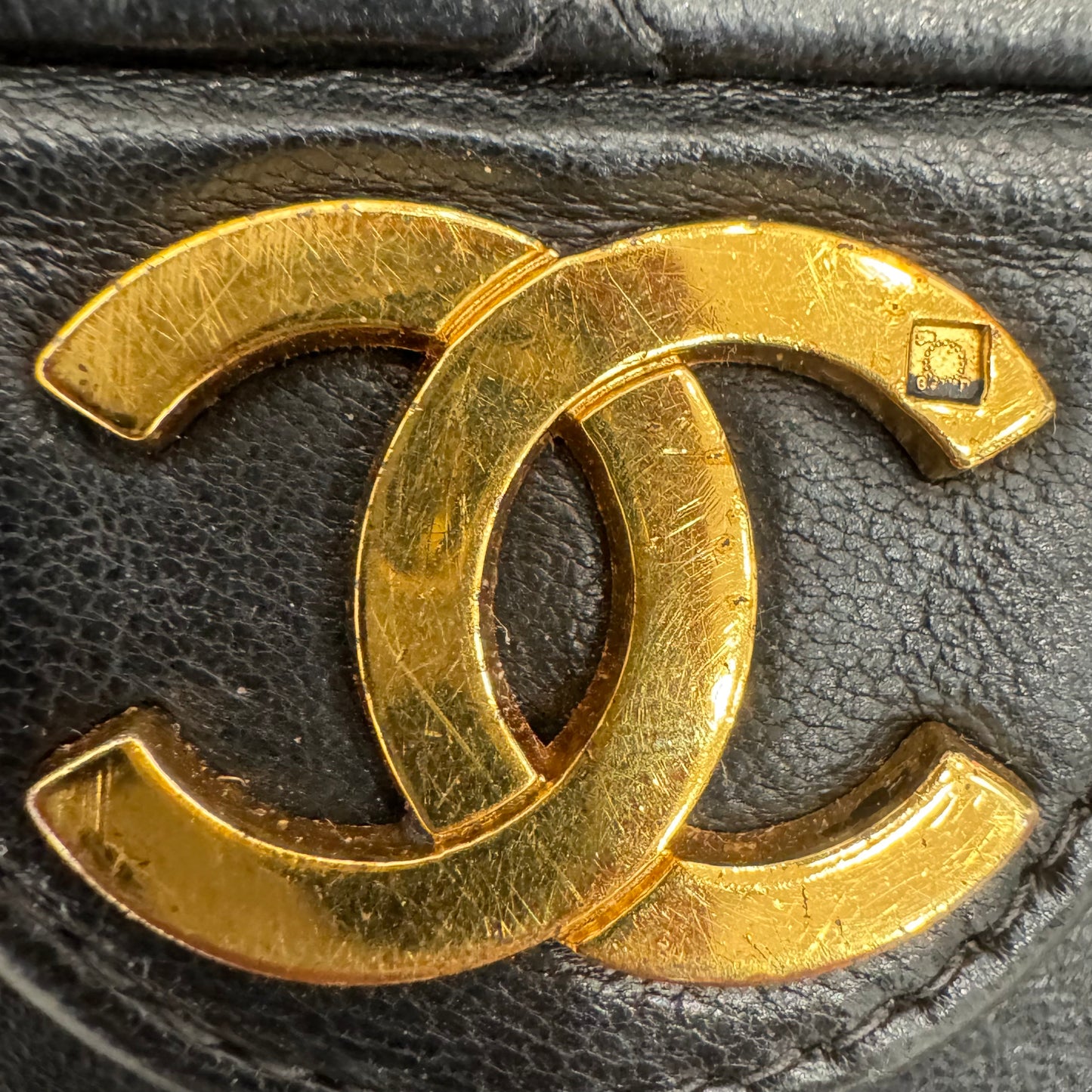 CHANEL Vintage Black Lambskin Half Flap, Medium