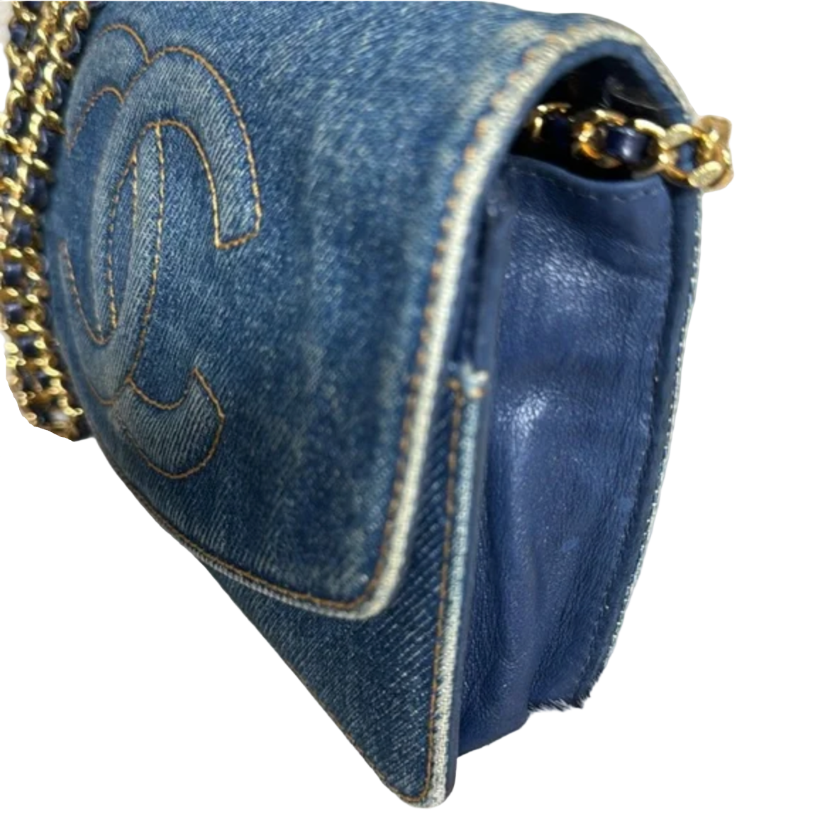 Chanel Blue Denim Wallet on Chain