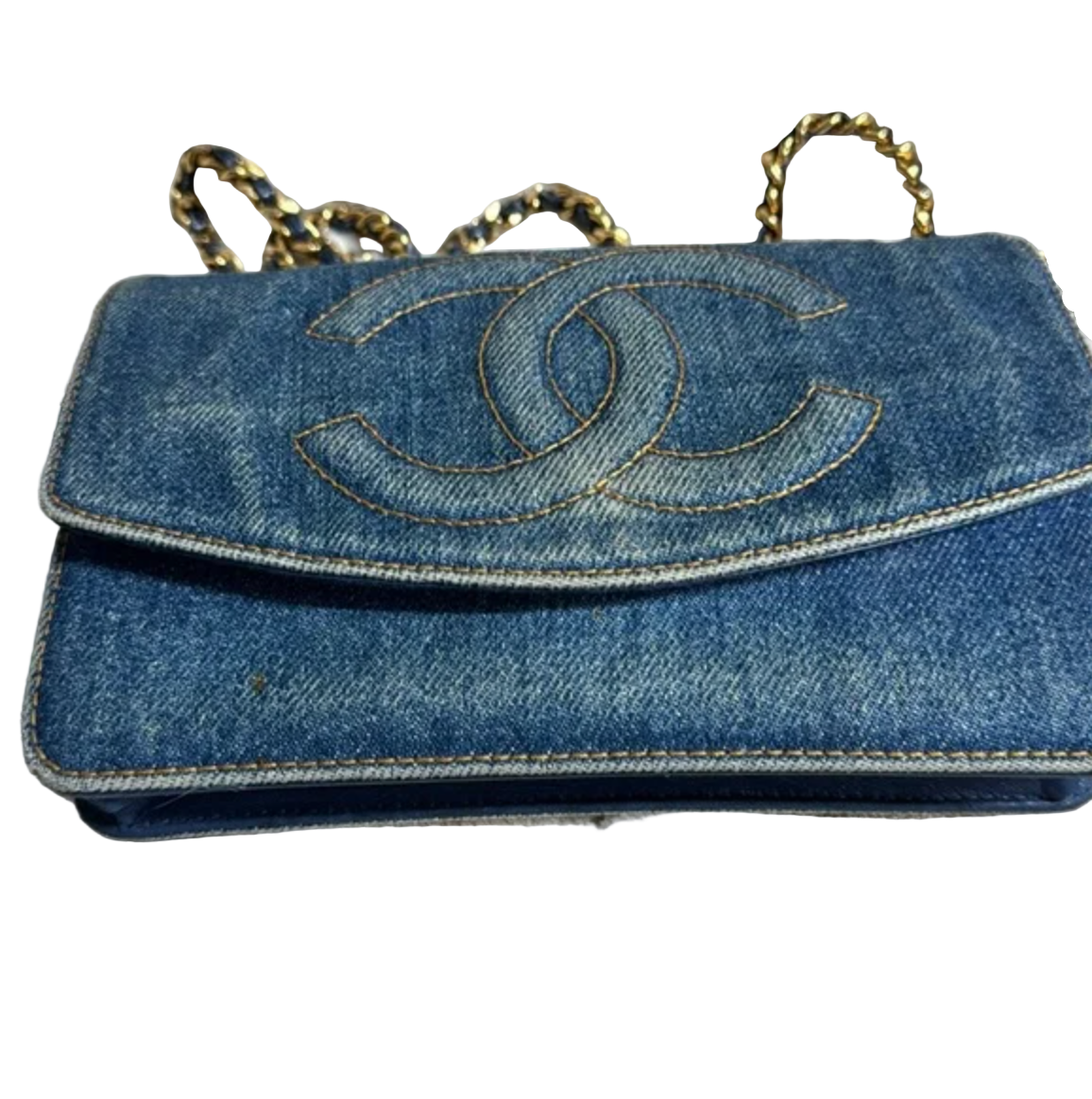Chanel Blue Denim Wallet on Chain