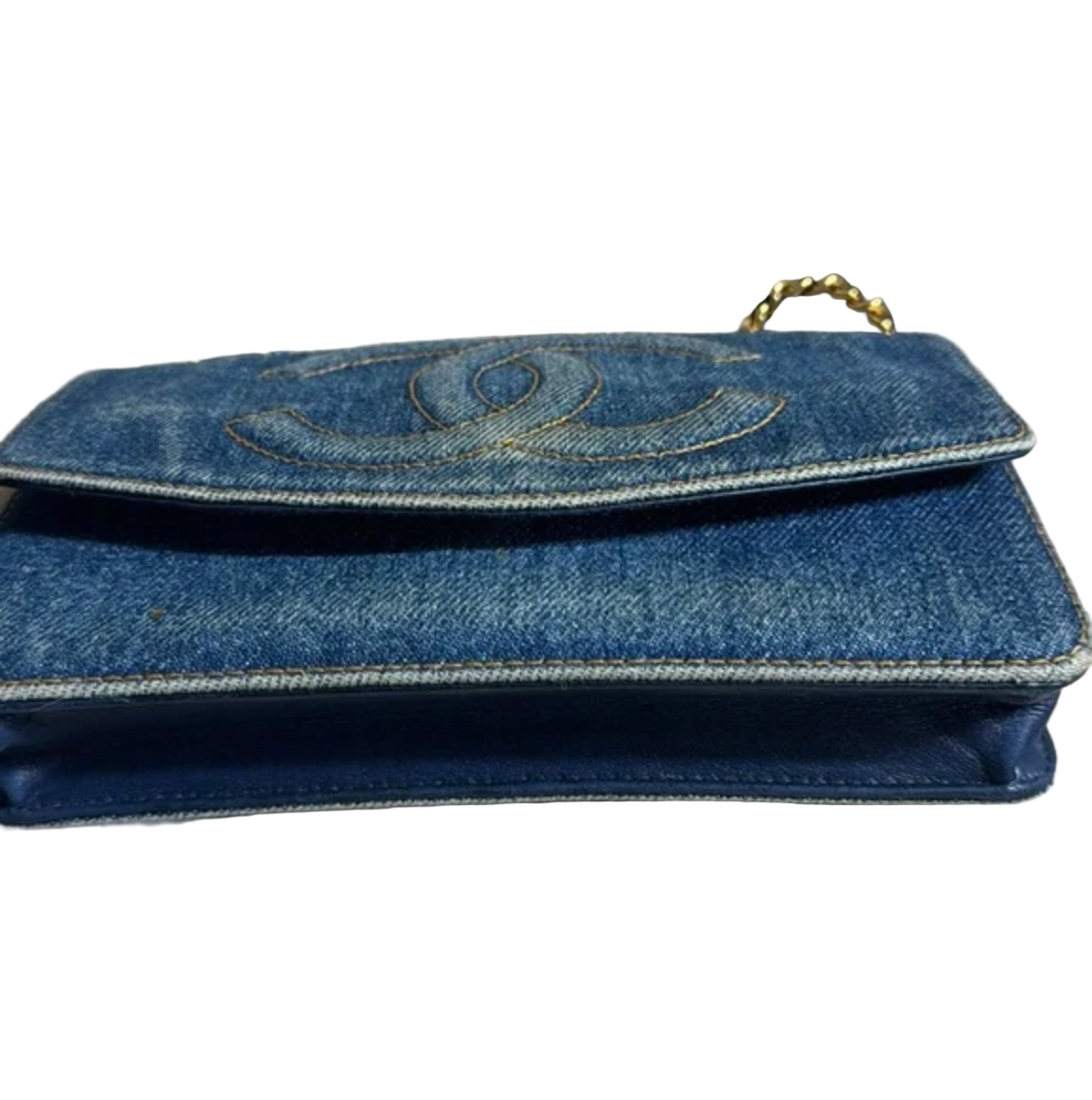 Chanel Blue Denim Wallet on Chain