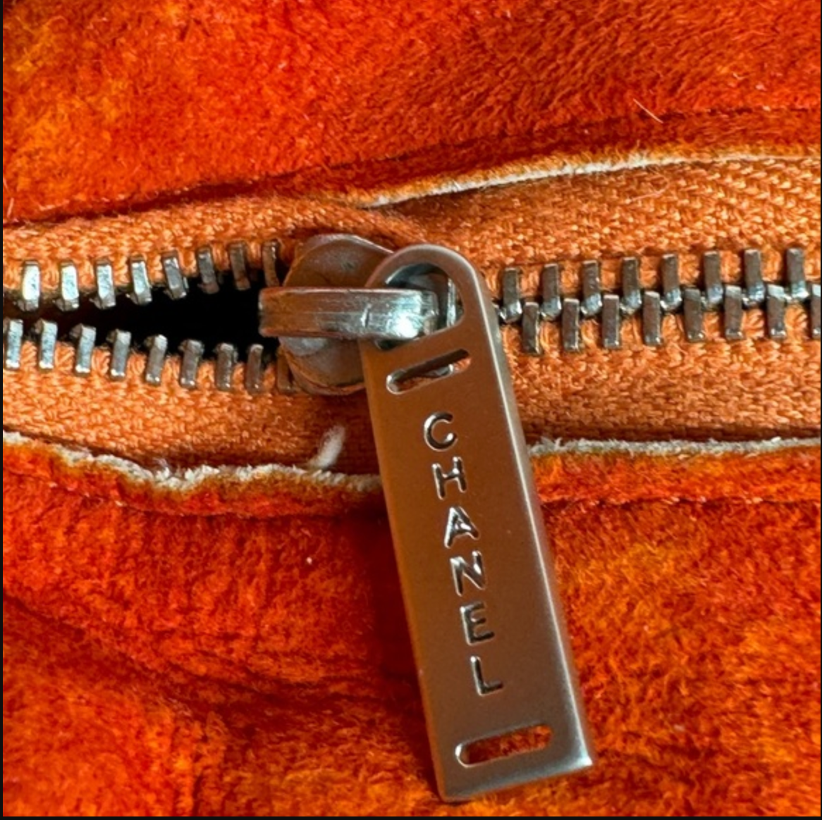 Chanel Orange Shearling and Suede Shoulder/Crossbody Bag