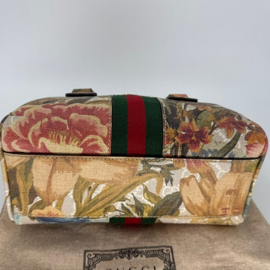 Gucci Supreme Ophidia Water Flora Bowler Bag, Mini