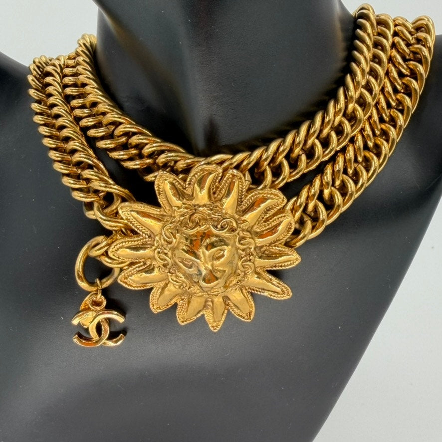 Chanel Gold Sun Lion Chain Belt/Necklace