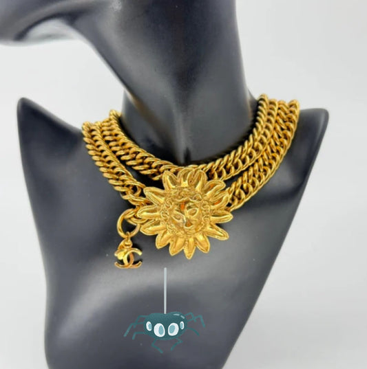 Chanel Gold Sun Lion Chain Belt/Necklace